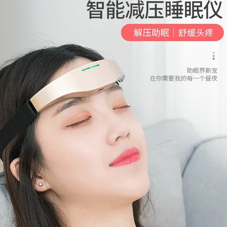 Smart Head Massager Sleep Aid Device, Electric Brain Relax Massage Instrument for Insomnia Relief Improve Sleeping Quality