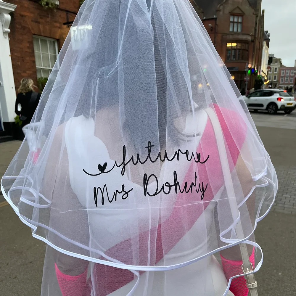 

Personalized Mrs Bride To Be Hen Party Veil Hen Do Bachelorette Party Veil Bride Veil Wedding Accessories Hen Party Supplies