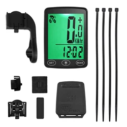 Waterproof Bike Computer with LED Backlight Bicycle Speedometer Odometer Calorie Counter and Temperature Display