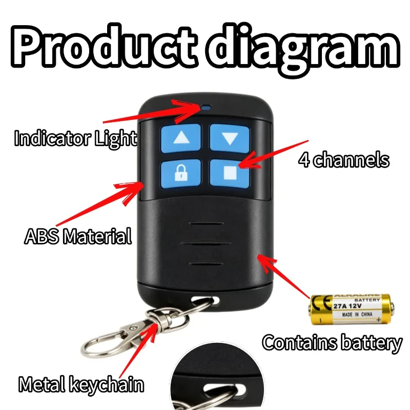 Warehouse Wholesale Price 433Mhz Cloning Duplicator Key Garage Gate Door Opener Remote Control Clone Learning Code Cloning Code