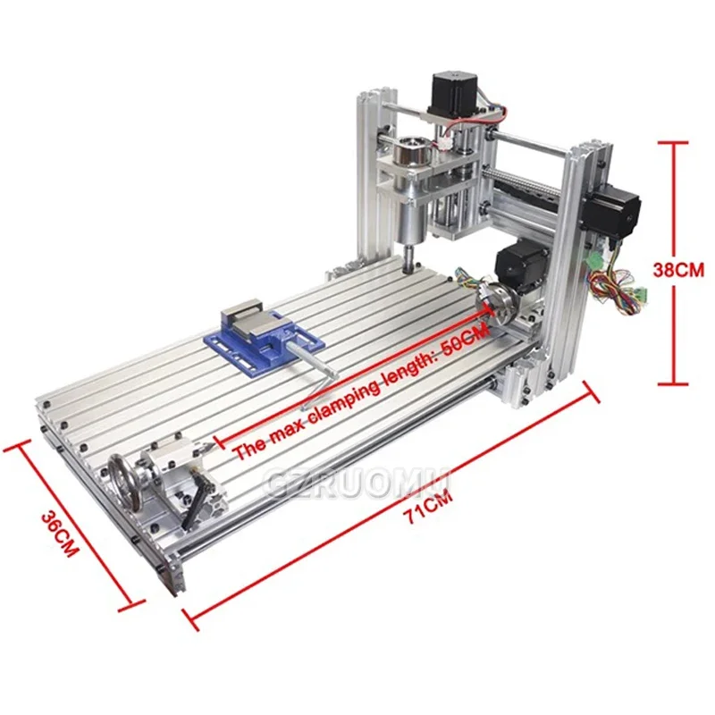 DIY MINI CNC Router 3020 3/4 Axis Wood Engraving Machine 3040 Milling Lathe Metal Carving 220V 400W USB With Drills Cutters