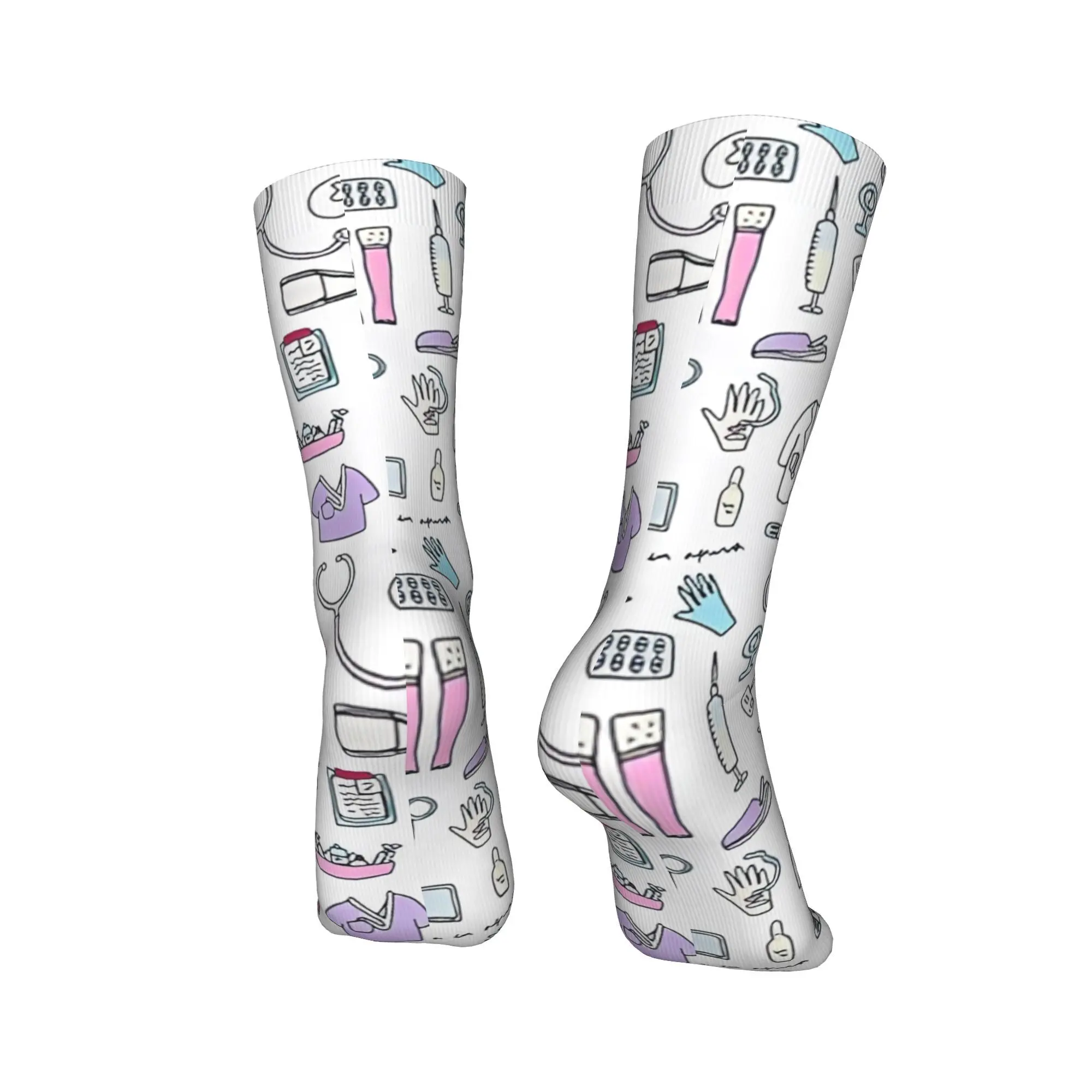 Enfermera En Apuros طبيب ممرضة الجوارب جوارب مخصصة المضادة للانزلاق النساء الرجال الجوارب لينة الشتاء القوطية في الهواء الطلق الجوارب #4