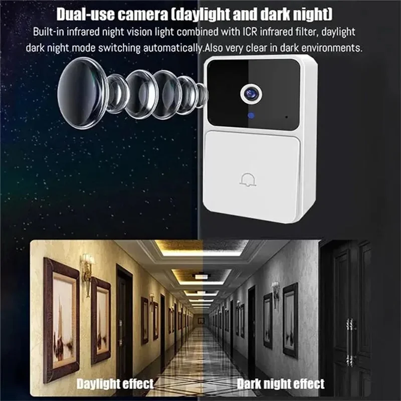 กล้องออดวิดีโอ WIFI อัจฉริยะเต็มรูปแบบพร้อม Night Vision HD Wireless Security 2-Way Intercom Voice Changer สําหรับบ้าน