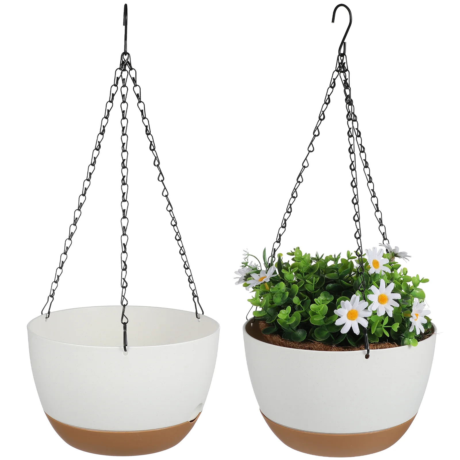 

2 Sets Resin Wall Mounted Hanging Self Watering Plant Holders for Indoor Outdoor Use Spider Plant Photo Rack Sturdy