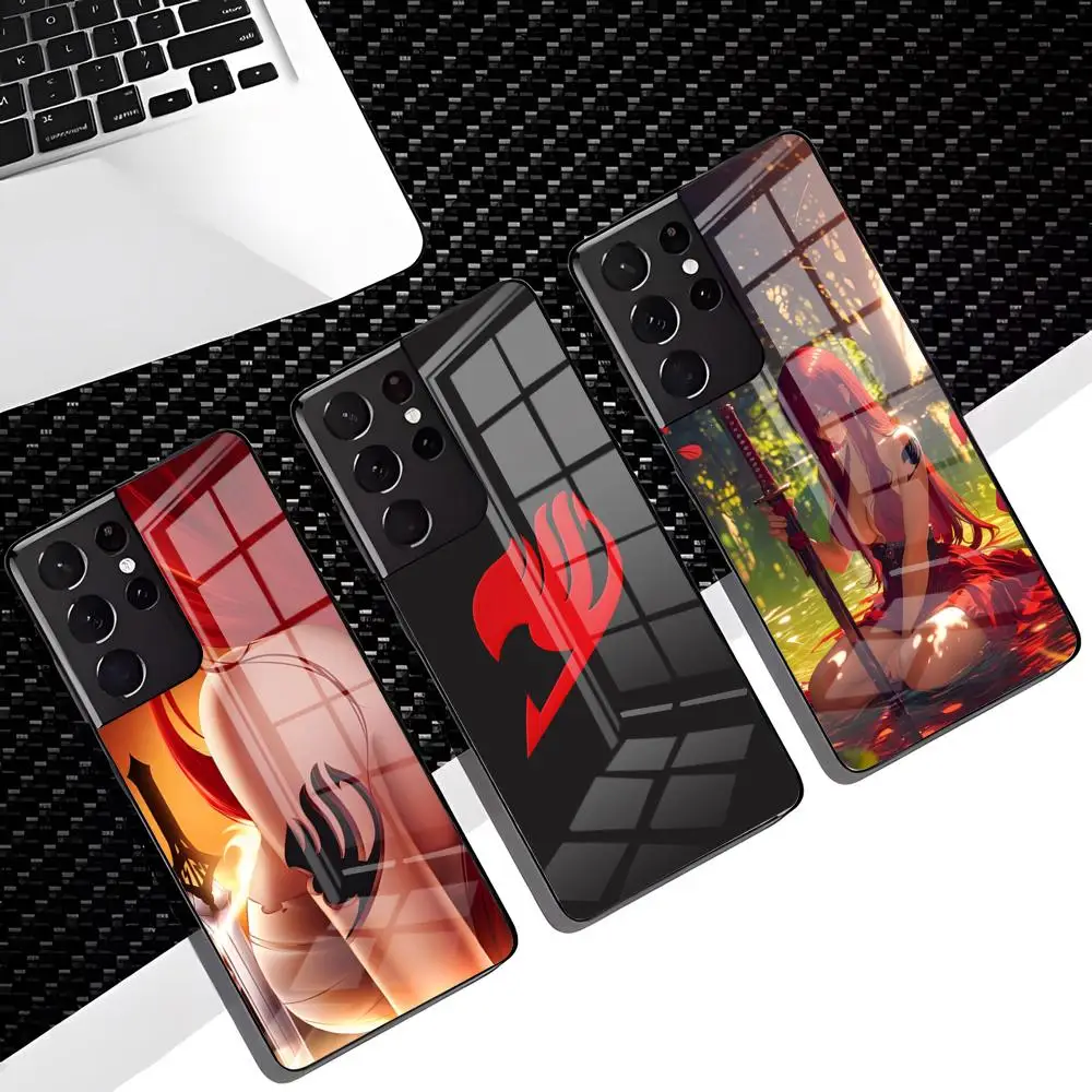 Fairy Tail Erza Handyhülle für Samsung S26 S25 Edge S24 S23 S22 S21 S20 Ultra Plus FE Glasabdeckung