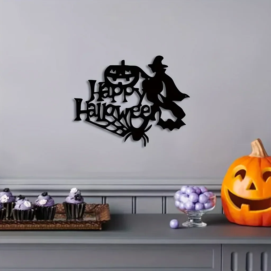 HELLOYOUNG-Décoration Murale en Métal pour la Maison, Thème d'Halloween, Décoration Artistique de Sorcière, Salon Nik, Chambre Classique Noire