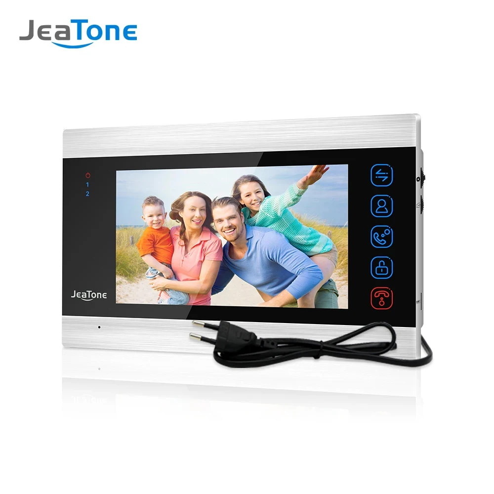 

Jeatone 7 inch Indoor Monitor Video Door Phone Doorbell Intercom System Photo Video Record Taking Silver Wall Mounting Monitor