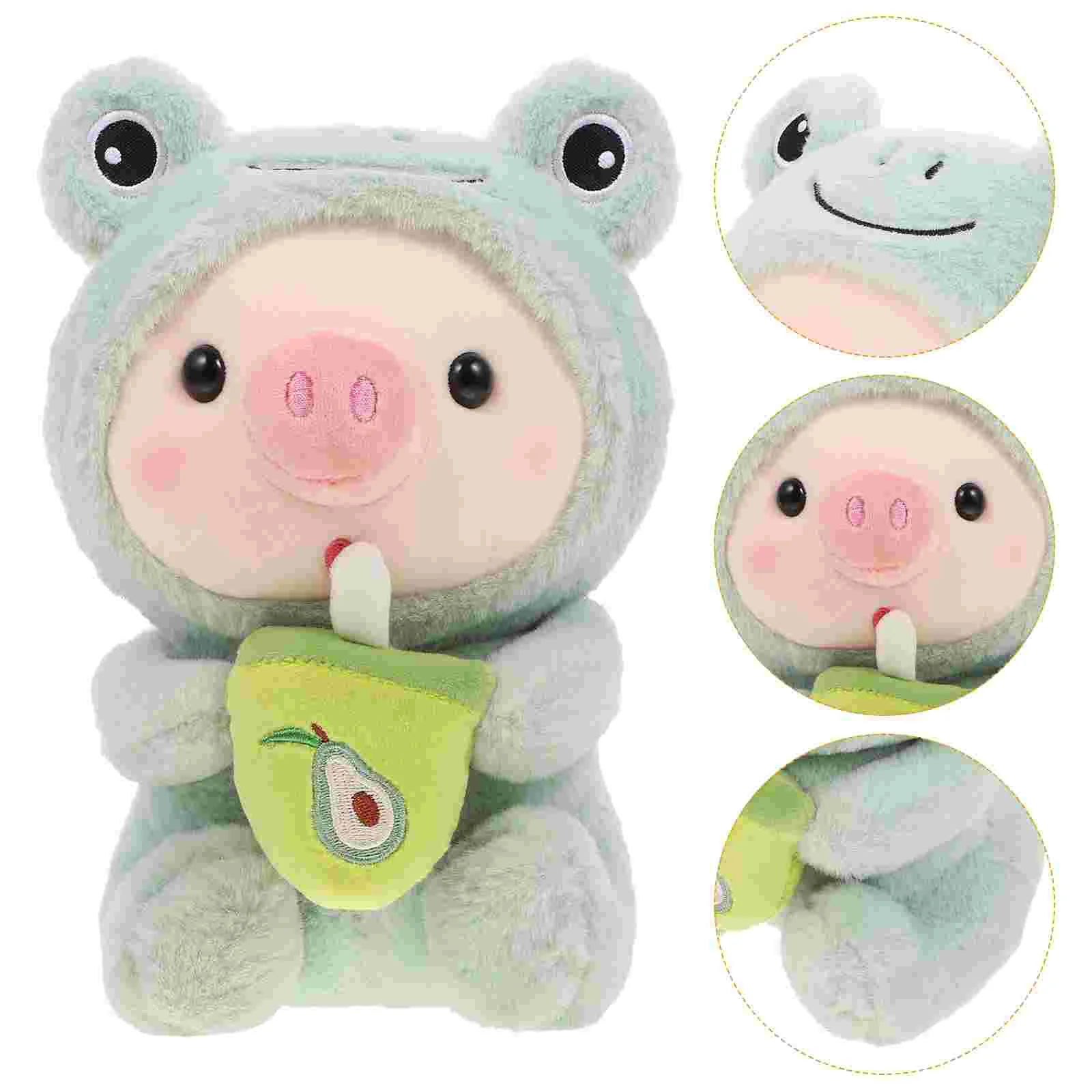 Childrens Toys Baby Bottle Pig Stuffed Animal Filling Kids Plaything Cartoon Green