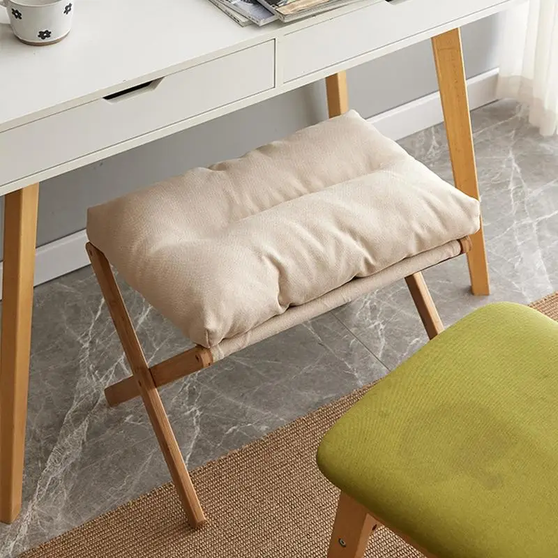 Footrest Stool Desk Foot Rest Footstool Soft Velvet Pouffe Footstool High Padded Stool Seat For Living Room And Bedroom