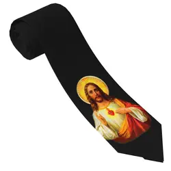 Sacred Heart Of Jesus Tie Jesus Daily Wear Party Neck Ties Elegant Neck Tie For Unisex Adult Collar Tie Necktie Birthday Gift