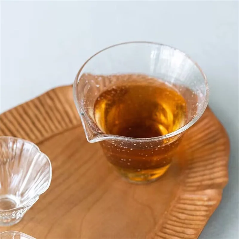 Air Bubble Glass Tea Pitcher Fair Cup Chahai Tea Server Tea Ceremony Kung Fu Tea Set Accessory Heat Resistant Gift For Home