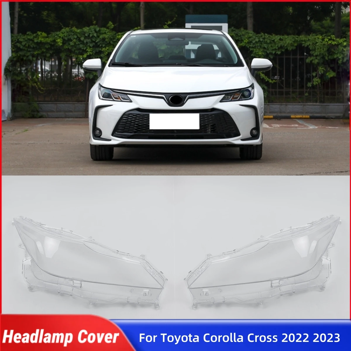 

For Toyota Corolla Cross 2022 2023 Accessory Cars Lampshade Caps Head Lampe Cover Car Front Headlight Lens Cover Lights Shell