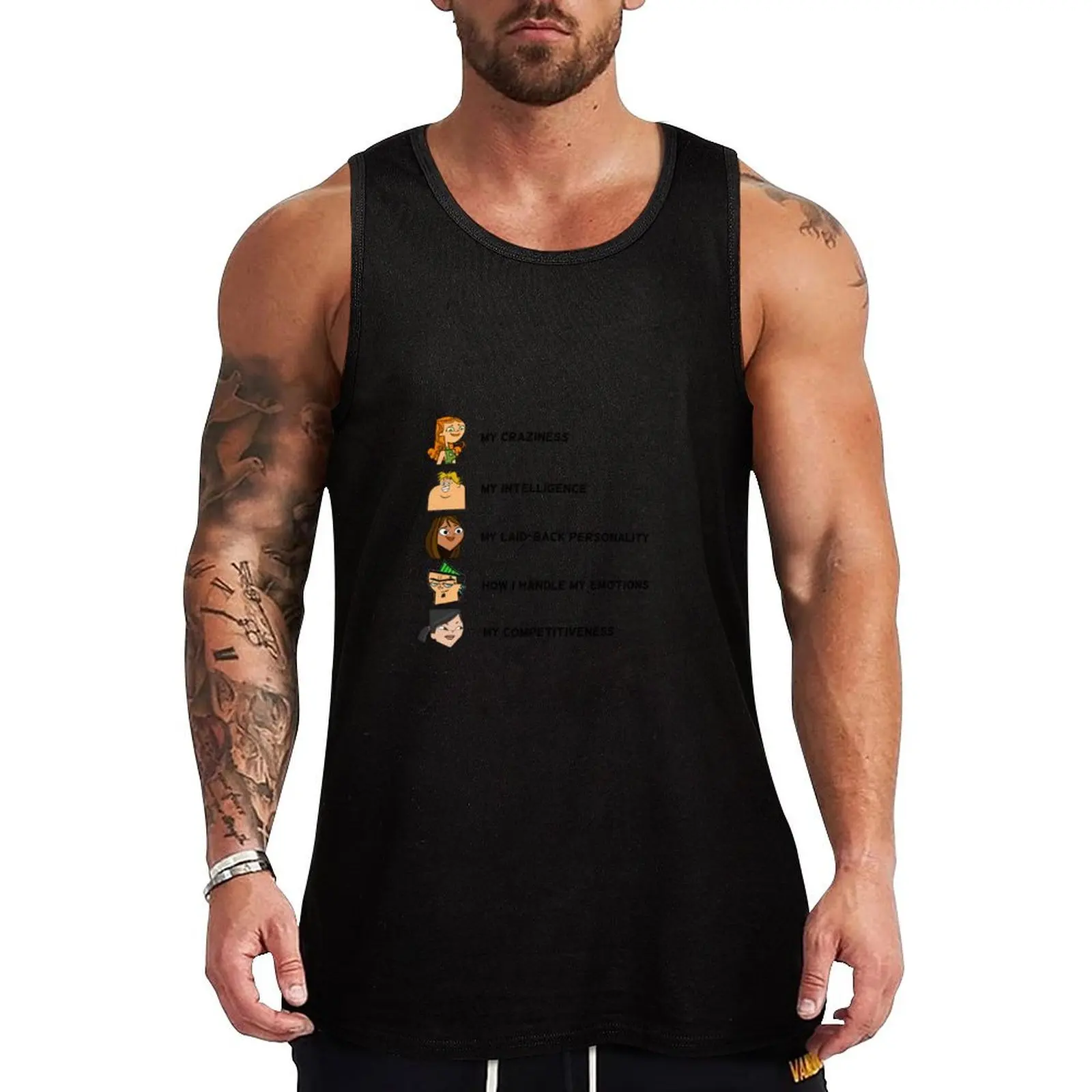 

Total Drama characters describing me Tank Top Man gym clothes Men's t-shirts gym t shirt men sleeveless shirts
