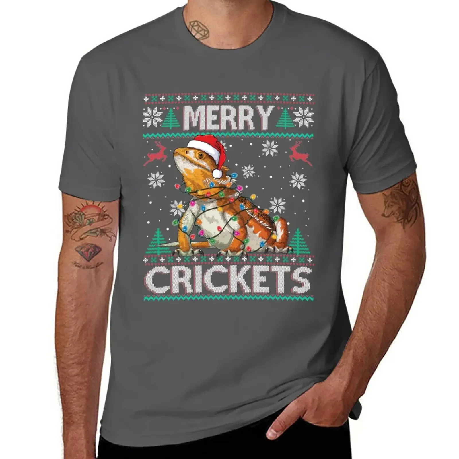 Sweater Sweatshirt Classic T-Shirt Merry Crickets Bearded Dragon Christmas Pajama Ugly graphic men clothing oversized summer