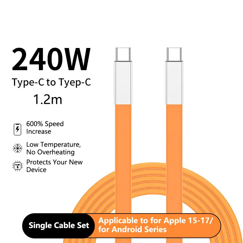 

Кабель для сверхбыстрой зарядки 240 Вт, силиконовый, 6А, с двумя разъемами Type-C на Lightning, 1.2 м, для iPhone 15 16 17 Pro Max, быстрая зарядка 2026