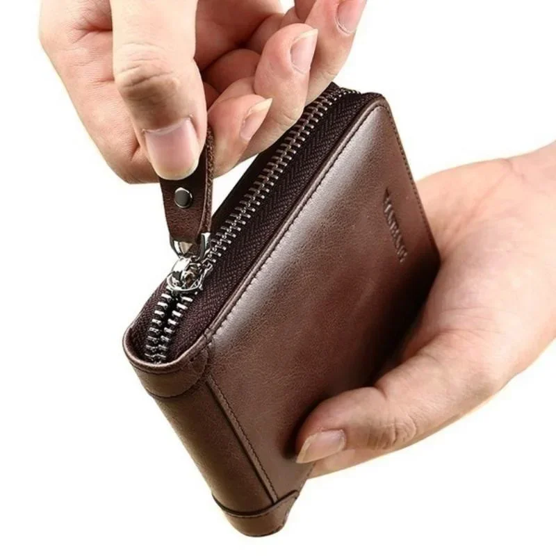 New Mens Fashion Wallet Short Wallets Brand Casual Zipper Coin Purse Male Card Holder Wallet Gifts for Men