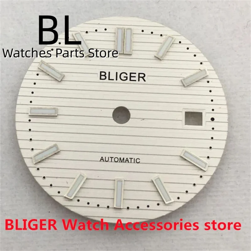 BLIGER 29mm Watch Dial Black Blue Brown Dial Green Luminous For NH35 ETA 2836 MIYOTA8215 Movements Replacement Watch Accessories