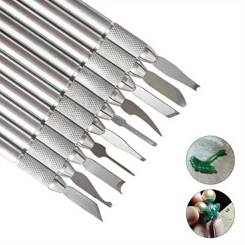 Image of Miniatur-Schnitzmesser 10-teiliges Gravurwerkzeug-Set Siegel-Schneidwerkzeug Kunst-Set Gravierwerkzeug-Set DIY Schmuckherstellung Wachsform Holz- und Wachsschnitzerei