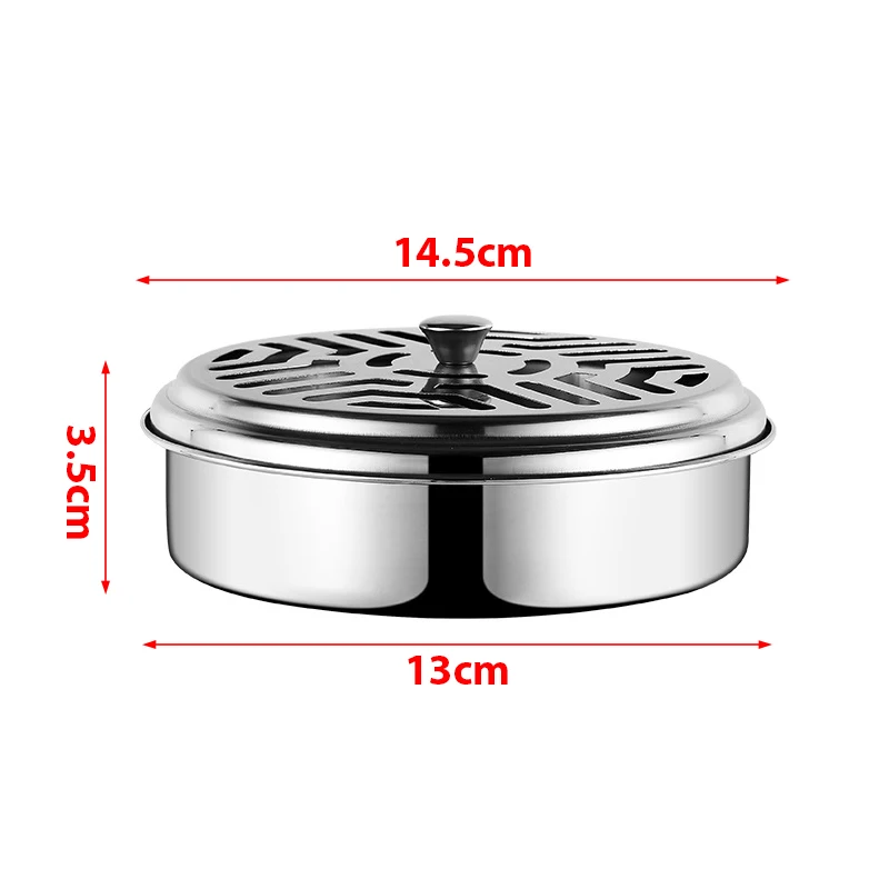 Round Stainless Steel Mosquitos Coil Holder, Bandeja Frame, Rack Plate para Espirais Incenso, Repelente de Insetos