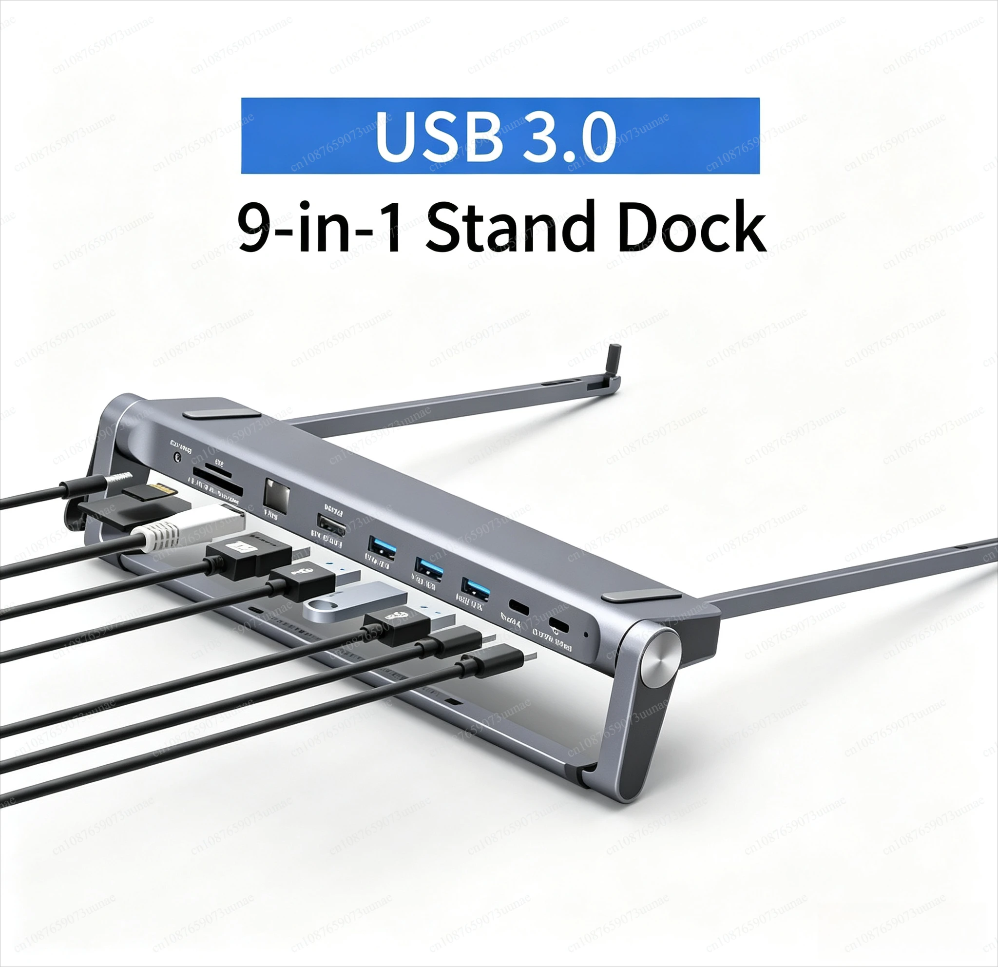 9‑In‑1 Premium Aluminum Alloy Laptop Folding Stand Height‑Riser Heat Dissipation Portable Notebook Support Bracket With