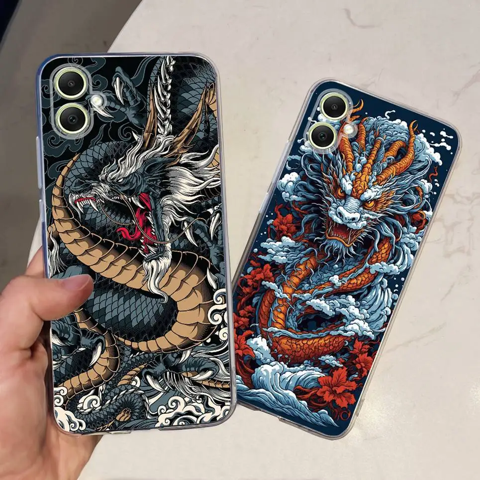 For Samsung Galaxy A05 A05s Case Samsung F14 4G M14 4G Back Cover Cartoon Dragon Cool Fashion Soft TPU Silicone Transparent Etui