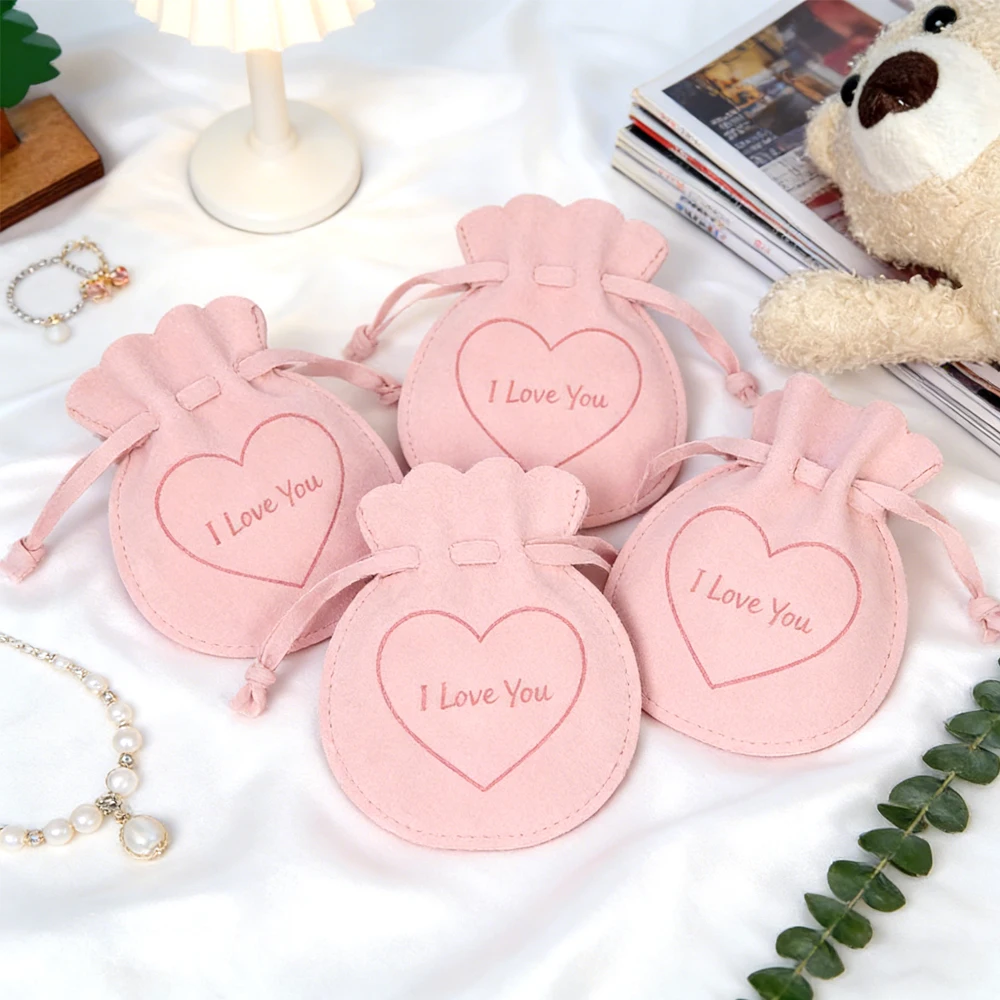 

50/100 шт. подарочных мешочков для украшений с индивидуальным логотипом, на завязках, из микрофибры, персонализированные бархатные мешочки-карабинки для серег, колец, ключей