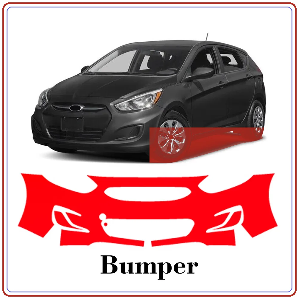 For Hyundai Accent 2012-2017 Precut TPU Paint Protection Film PPF Front Bumper Kit Clear Bra Stone Guard EU UK