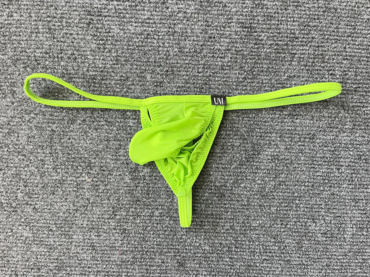 Celana Dalam Pria Model Thong Pinggang Rendah Bahan Sutra Es Desain Terbuka Bernapas Seksi Tipis Produk Terbaru