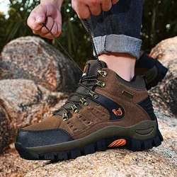 Men's Autumn High Top Mountaineering Wear-resisting Couple Outdoor Platform Hiking Sneakers Shoes Fashion Workwear Shoes 2024