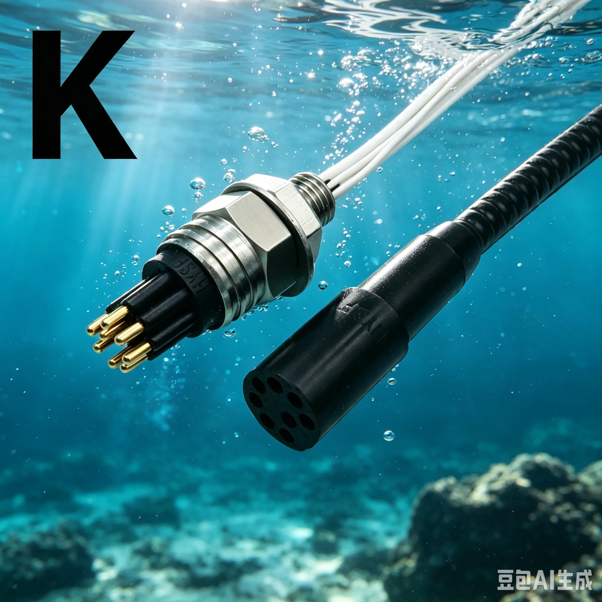 HYSF MCBH8F Deep-sea Marine Underwater Power Connector IP69 Waterproof Stainless Steel Copper Gold Plating 550V 5A-10A