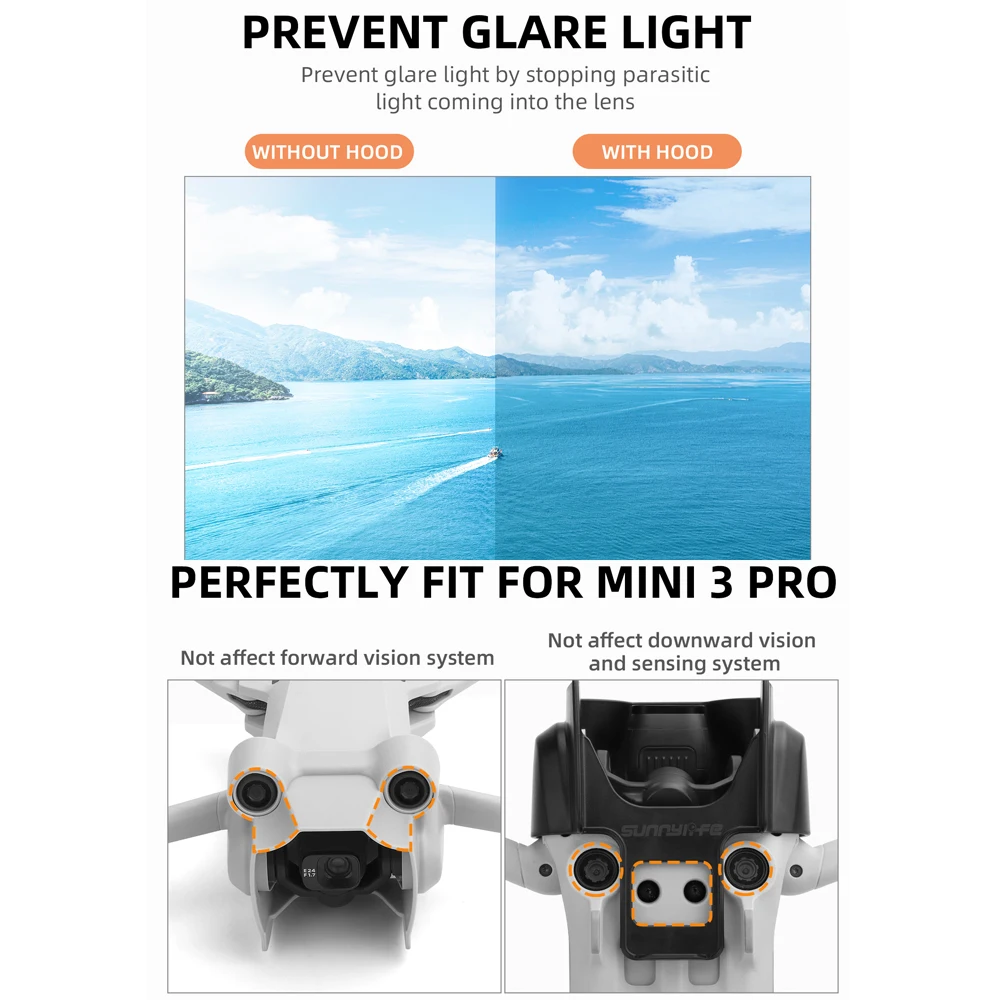 غطاء للعدسات لـ DJI Mini 3 Pro غطاء عدسة مضاد للوهج Gimbal حافظة واقية ظلة لـ DJI Mini 3 Pro ملحقات طائرة بدون طيار