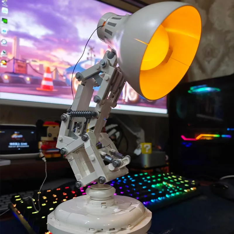 2025 جديد الإبداعية الكرتون 21357 613 قطعة مصباح غرفة ديكور بناء مجموعة لعبة المنزل المعيشة لفتاة صبي هدايا عيد الميلاد