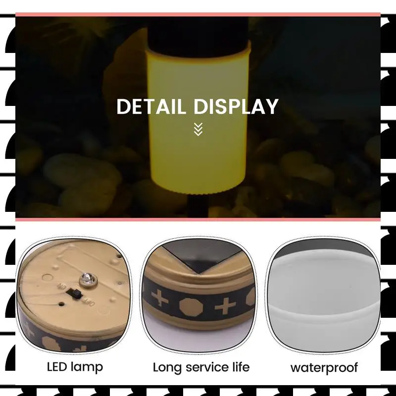

A44U White Grave Candle For Cemetery Grave Solar Lights With Lighting LED Grave Light 4Pcs