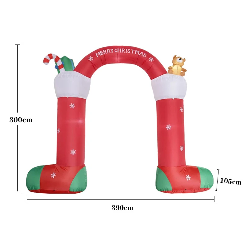 Arche Gonflable d'ours de Noël avec LED spatirée, Décorations d'Extérieur, Jouets, Énorme, 10 Pieds