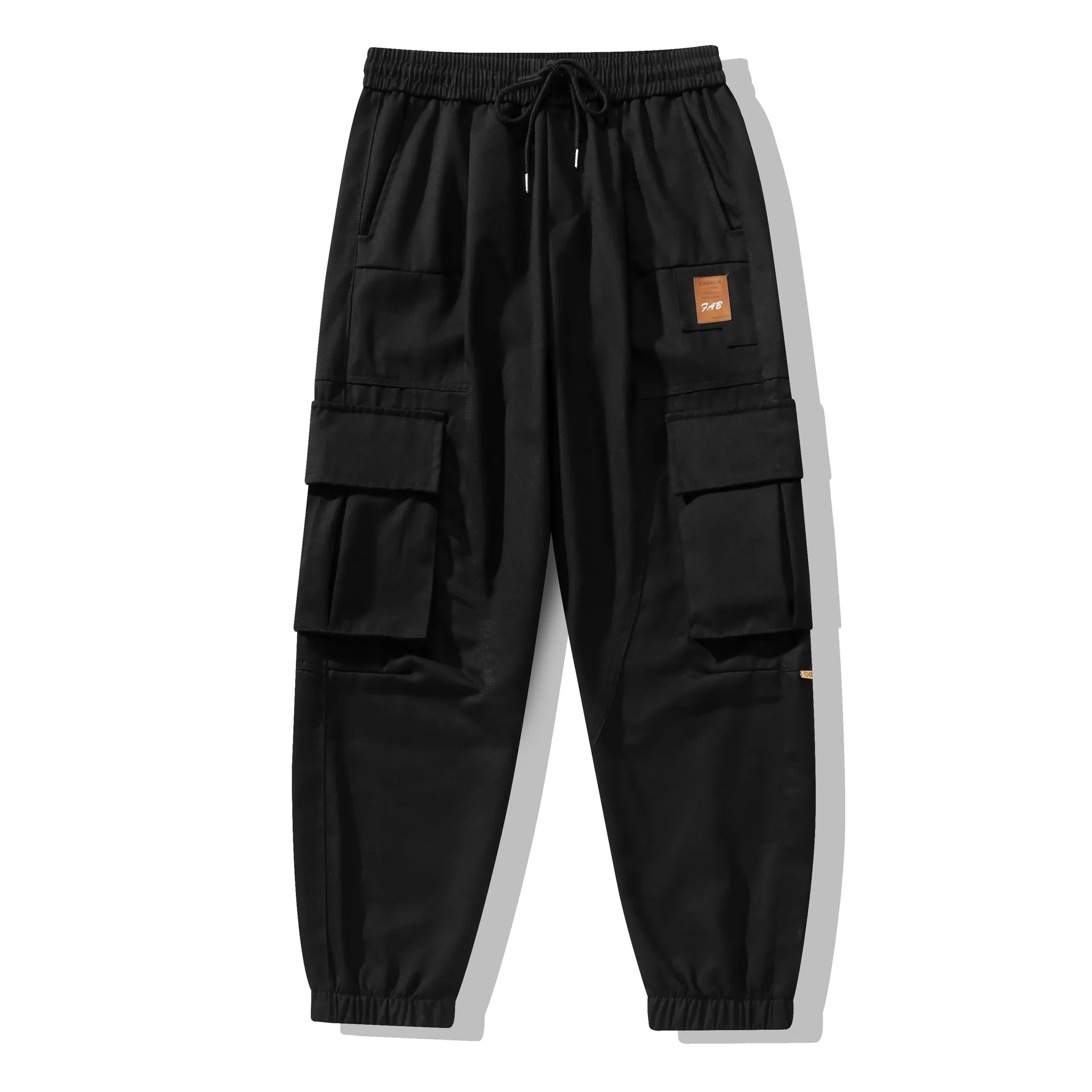 Men's Japanese Retro Overalls Loose Multi-Pocket Casual Pants Cuffs Street Trend Spring Fashion Teenagers Outdoor Travel