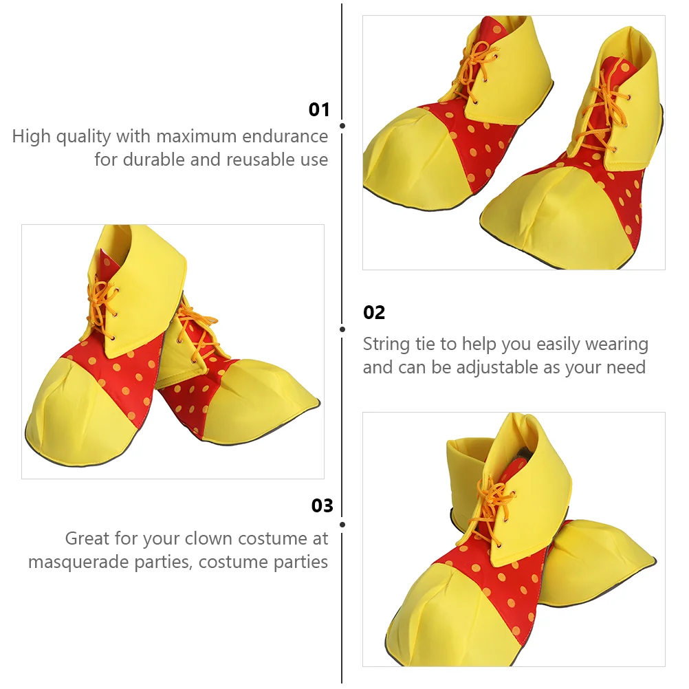 Tamanho grande sapatos de palhaço dot traje de halloween para mulheres homens oversized cor brilhante reutilizável adulto masquerade carnaval festa sapato