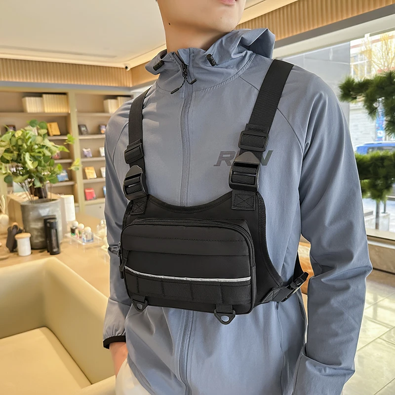 Taktische Outdoor-Brusttasche Unisex Lauf- und Fahrradtasche EDC-Weste Workout-Sport-Brustpackung für Männer – Detail 7