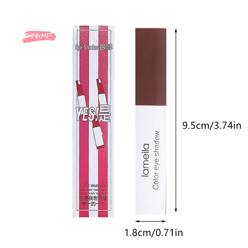 قلم ظلال عيون مزدوج اللون مقاوم للماء لامع، أداة مكياج عيون لامعة تدوم طويلاً لعشاق التجميل الكسول