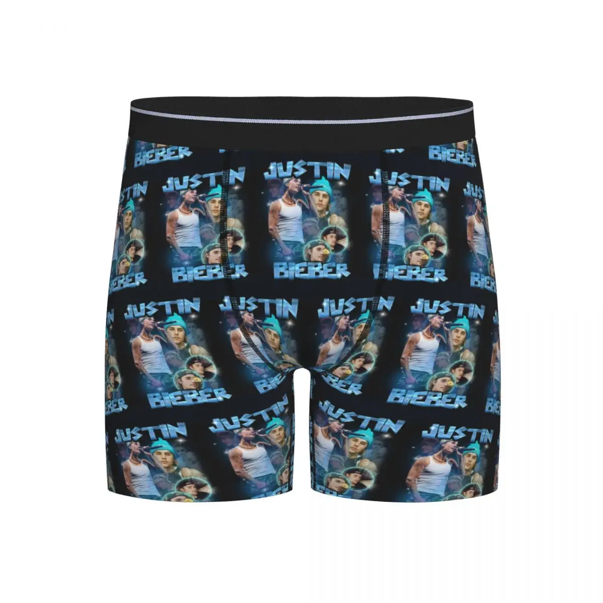 Calzoncillos Boxer largos, pantalones cortos Estampa Retro Justin Bieber, ropa interior ventilada para hombre, regalo para novio