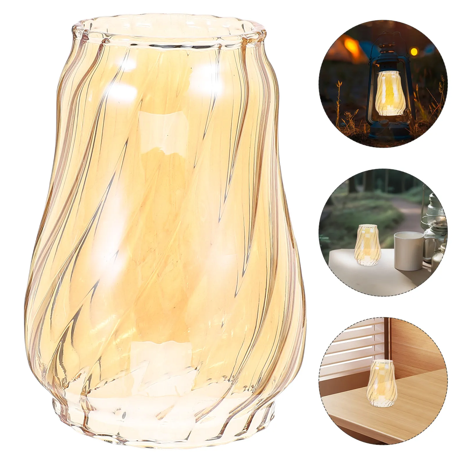 

Camping Lamp Shade Heat-Resistant Glass Lantern Cover for Gas Oil Lamps Outdoor Adventure Tent Light Decorative Lampshade Floor