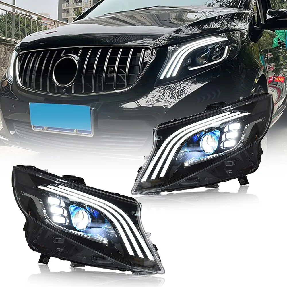 

Pair LED Headlights For 2016-2022 Mercedes Benz Metris/Vito W447 Front Lamps+DRL