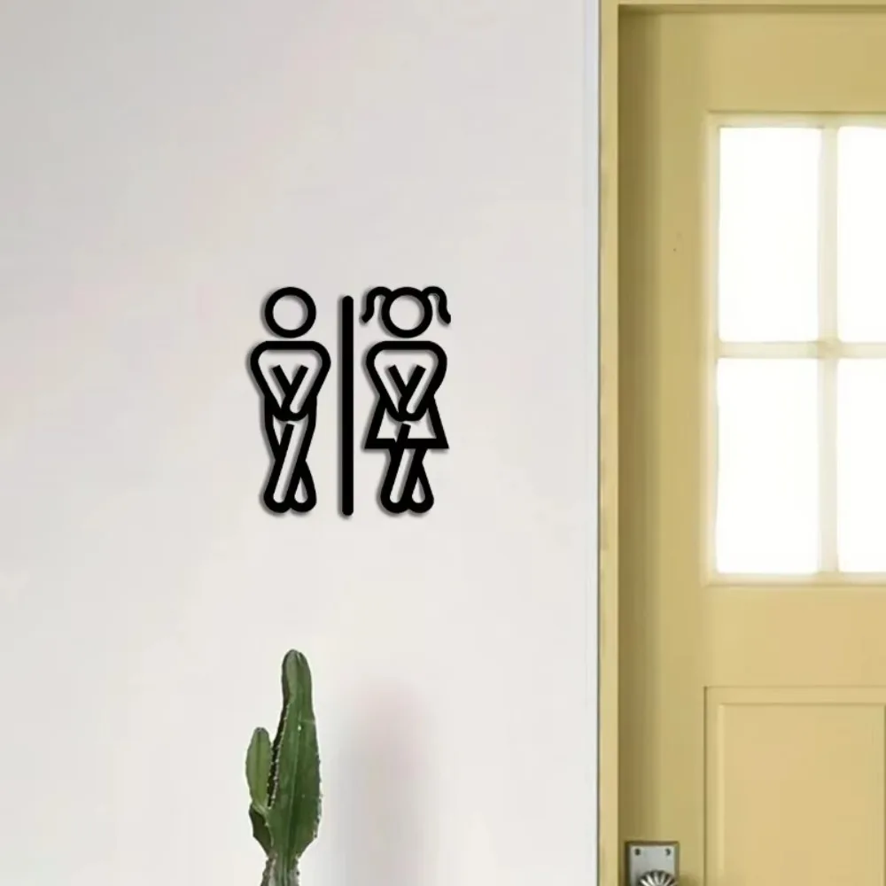 Stylish Acrylic Restroom Sign | Gender-Specific Design | Clear Base with Eye-Catching Icons for Modern Space