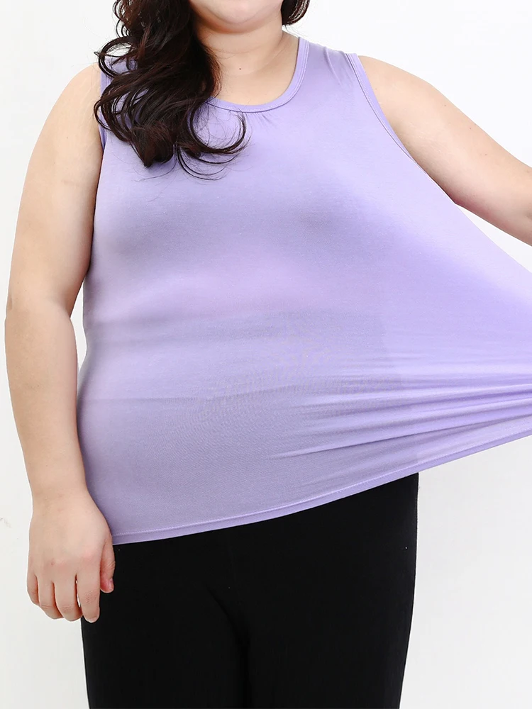Women\'s Crewneck Basic Tank Tops Plus Size Casual Loose Sleeveless Shirts Scoop Neck Cotton Tank Tee Blouses 2XL 3XL ouc1629