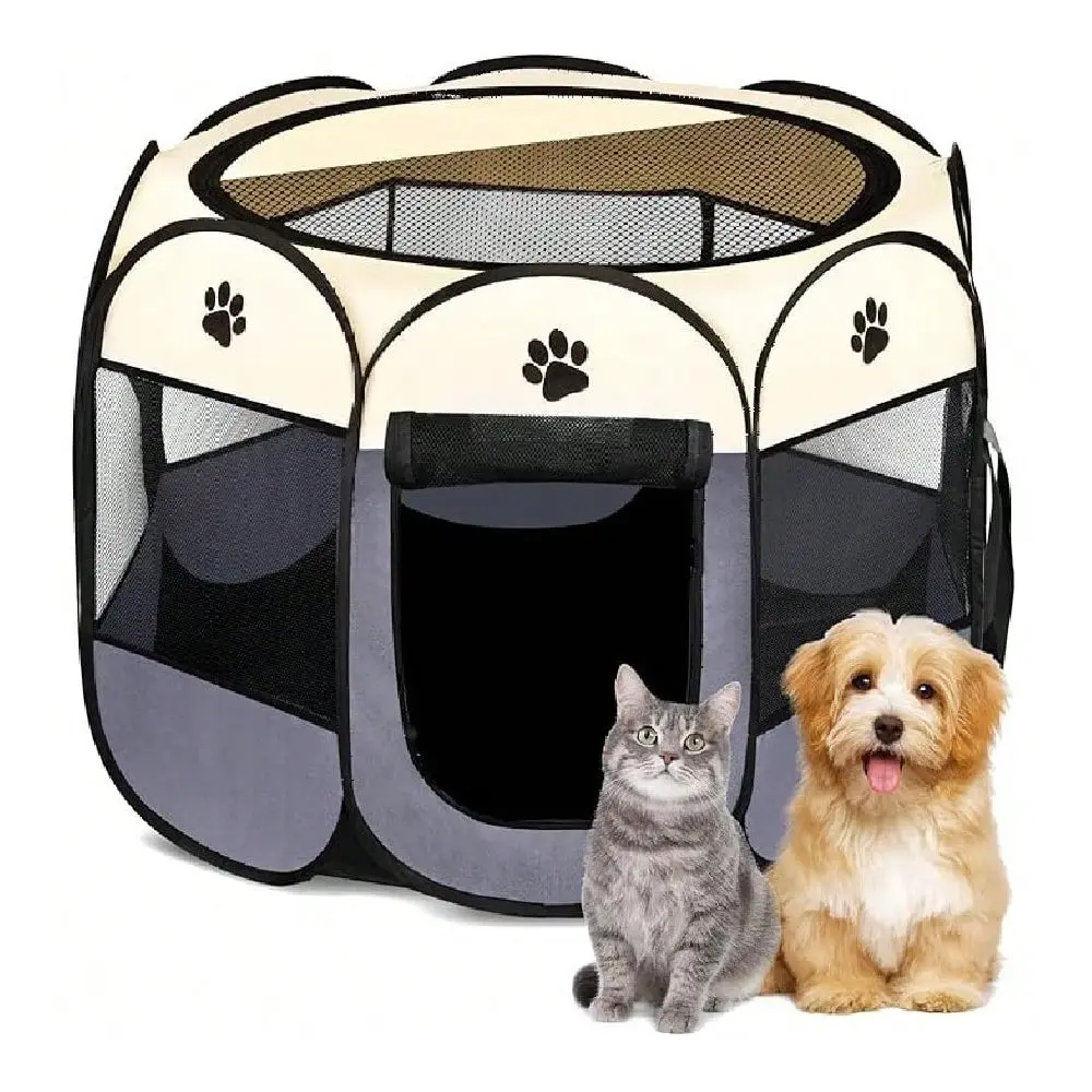 

Pet Fence, Dog Fence, Foldable, Pet Exercise Fence, Tent Dog House, Playground, Suitable For Puppies Cats Indoor, Outdoor, Trav