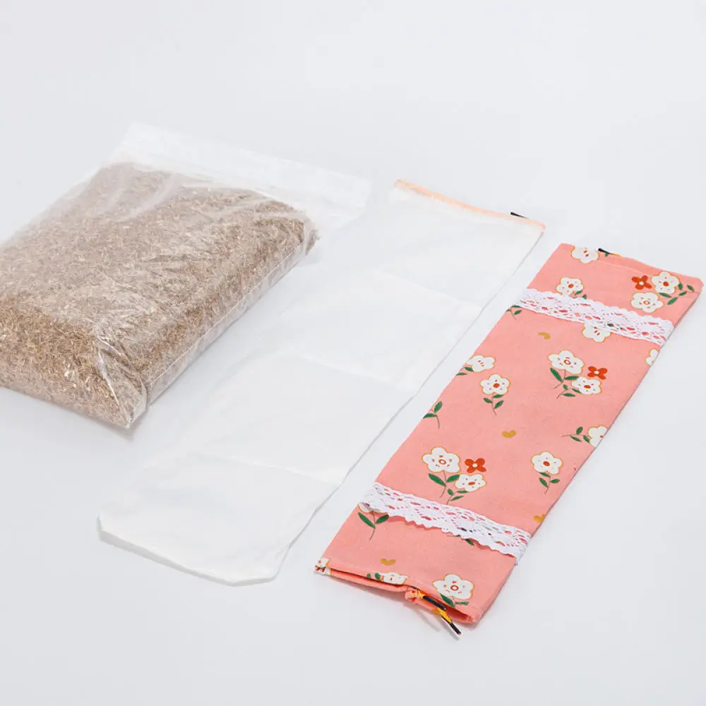 Manual DIY Wormwood Pillow Kit Cylindrical Cervical Bolster Health Care Cotton Fabric Therapeutic Neck Support Relaxing Bed