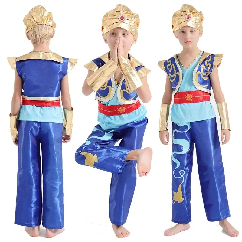 Anime Aladdin Cosplay Kostüme Komplettes Set Outfits Uniform für Jungen Männer Rollenspiel Halloween Karneval Anzug