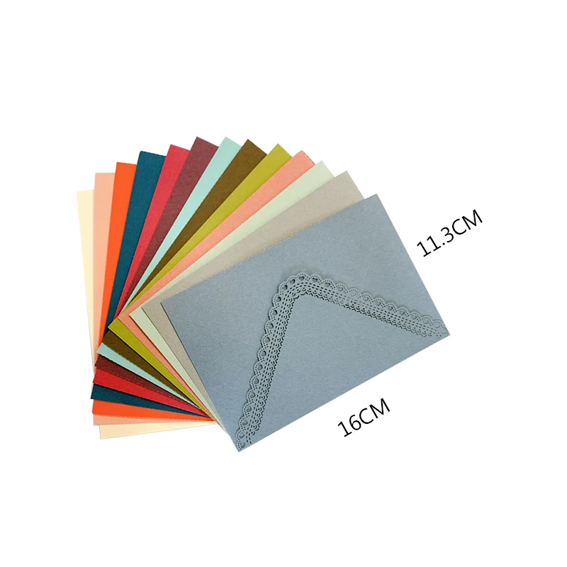 10Pcs Color Hollow Triangle Envelope Paper Candy Wedding Party Invitation Floral Gift Multifunction Office Supplier 16*11CM