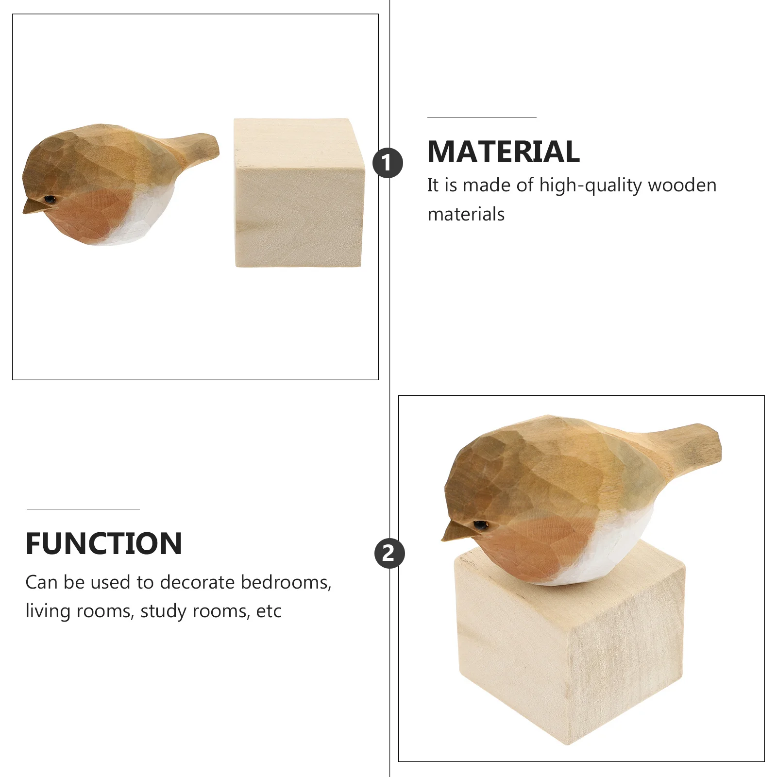 

Wooden Exquisite Home Decoration Desktop Ornament For Office Table Decor Simulation Bird Adornment Lovely Wood Bird Display