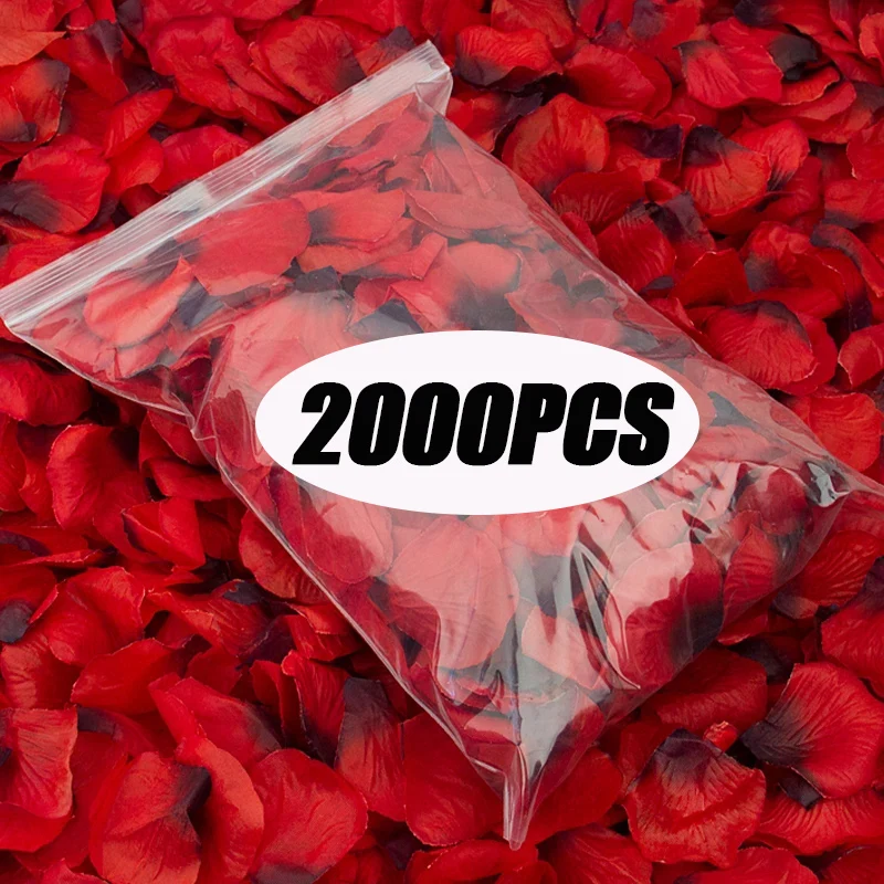 100-2000Pcs Artificial Fake Rose Petals Colorful Red White Gold Roses Petal Flowers for Romantic Wedding Party Favors Decoration