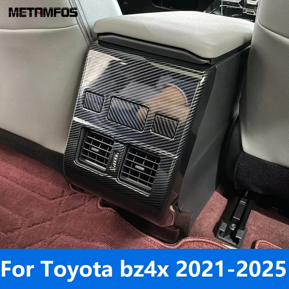 

Аксессуары для интерьера для Toyota bz4x 2021 2022 2023 2024 2025, углеродное волокно, заднее сиденье, вентиляционное отверстие, крышка, накладка